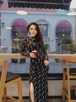 HZHJ original designer's black dot starry star dress looks slim and high-end temperament - Image 2