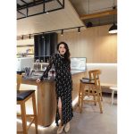 HZHJ original designer's black dot starry star dress looks slim and high-end temperament